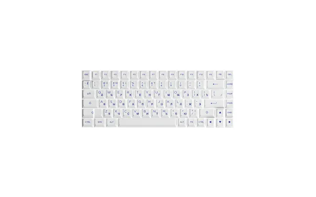 Blue On White Cyrillic Keycap Set 84-key