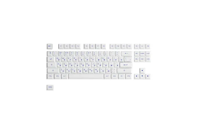 Blue On White Cyrillic Keycap Set 88-key
