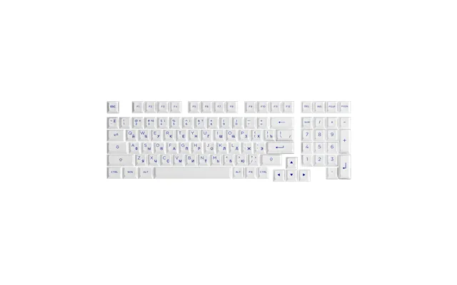 Blue On White Cyrillic Keycap Set 97-key