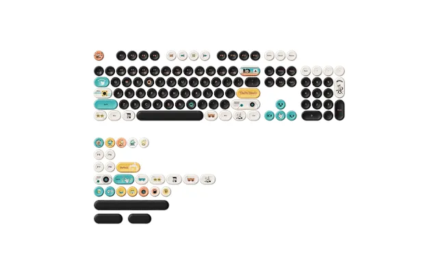 Punk Cat Bottlecap Keycaps Set 131-key