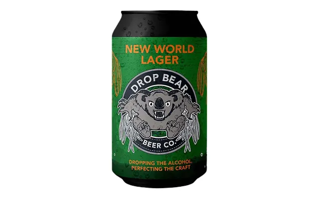 Drop Bear New World - Non Alcoholic Lager, Case Of 24 Cans