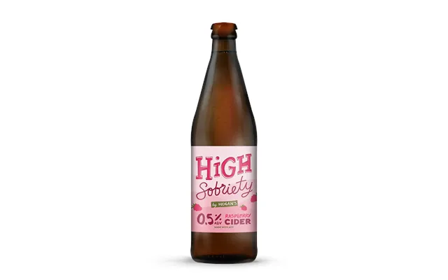 Hogan's High Sobriety Raspberry Cider - Non Alcoholic Cider, Case Of 12 Bottles
