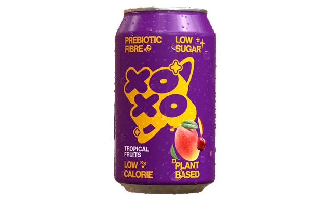 Xoxo Tropical Prebiotic Soda - Low Sugar Alcohol Free Soft Drink, Single Can