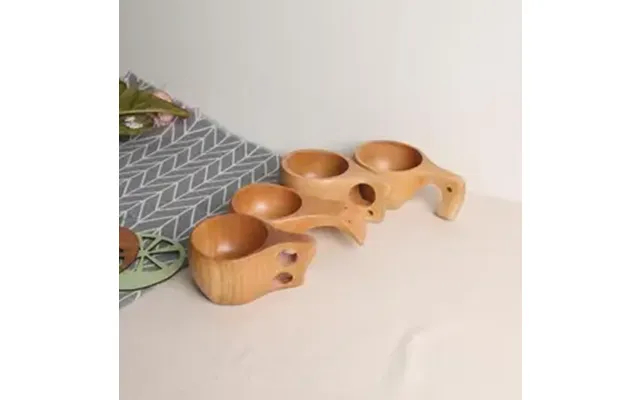 200ml Portable Wooden Coffee Cup Tea Milk Water Drinking With Handle Hook Mug