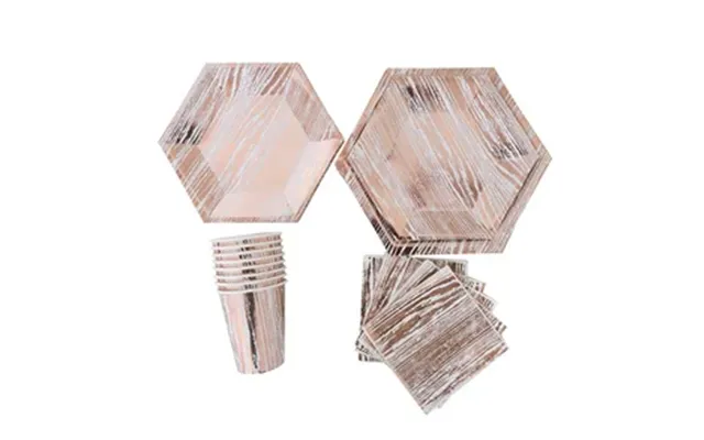 Birthday Party Supplies Rose Gold Metallic Disposable Paper Plate