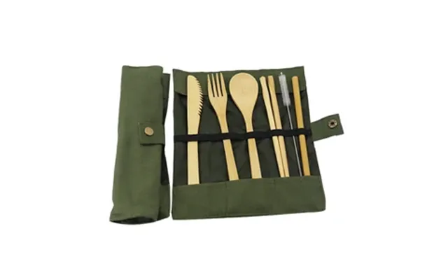 Eco Friendly Reusable Natural Travel Utensils Wooden Flatware Kids Adults Camping Bamboo Cutlery Set