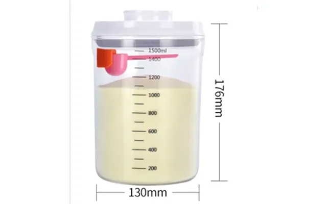 Factory Supply 1400ml Baby Use Food Grade Bpa Free Round Glass Container Stack Feeding Milk Powder Container