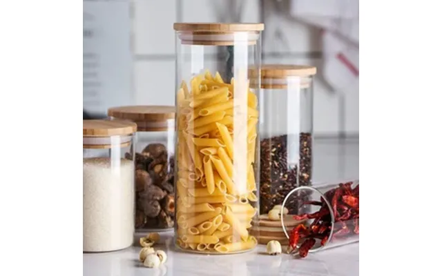 Hot Sale Round Glass Jar With Bamboo Lid
