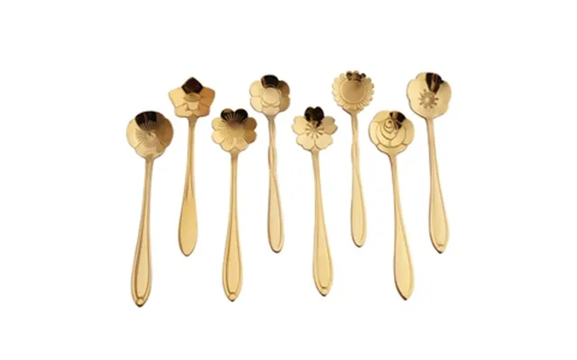Multicolor Stainless Steel Spoon Flower Shape Dessert Coffee Spoon Ice Cream Candy Tea Spoon