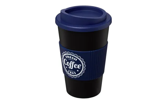 Eco Friendly Merch Americano 350 Ml Insulated Tumbler With Grip Solid Black-blue Not Available Custom Branded Merch With