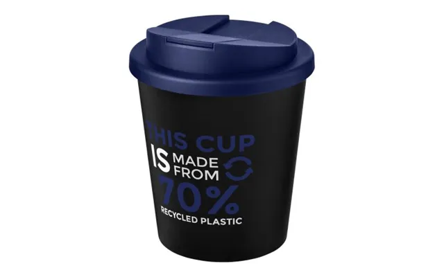 Eco Friendly Merch Americano Espresso Eco 250 Ml Recycled Tumbler With Spill-proof Lid Solid Black-blue Not Available Cu