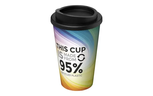 Eco Friendly Merch Brite-americano Recycled 350 Ml Insulated Tumbler White-solid Black Custom Branded Merch With Logo Fo