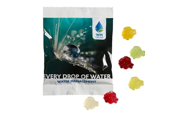 Eco Friendly Merch Fruit Gum Standard Shapes 20 G In A Compostable Bag Transparent Custom Branded Merch With Logo For Bu