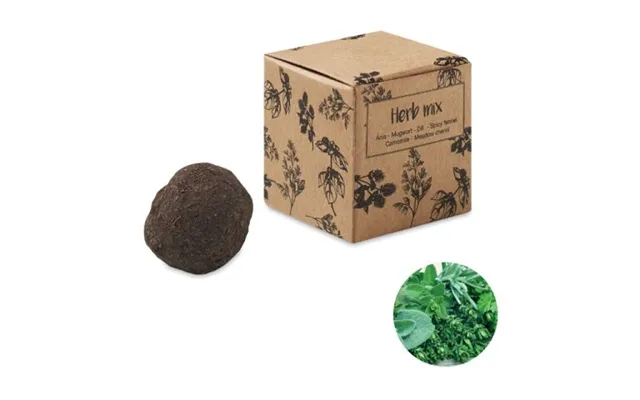Eco Friendly Merch Herb Seed Bomb In Carton Box Beige Custom Branded Merch With Logo For Bulk Corporate Gifts