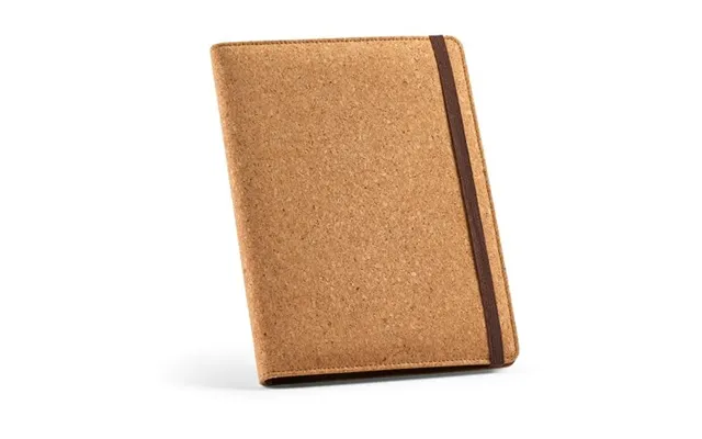 Eco Friendly Merch Kafka A5 Folder Cork. 64 Fsc Sheet Notepad And Elastic Closure Natural Custom Branded Merch With Logo