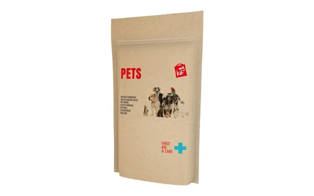 Eco Friendly Merch Mykit Pet First Aid Kit With Paper Pouch Kraft Brown Not Available Custom Branded Merch With Logo For