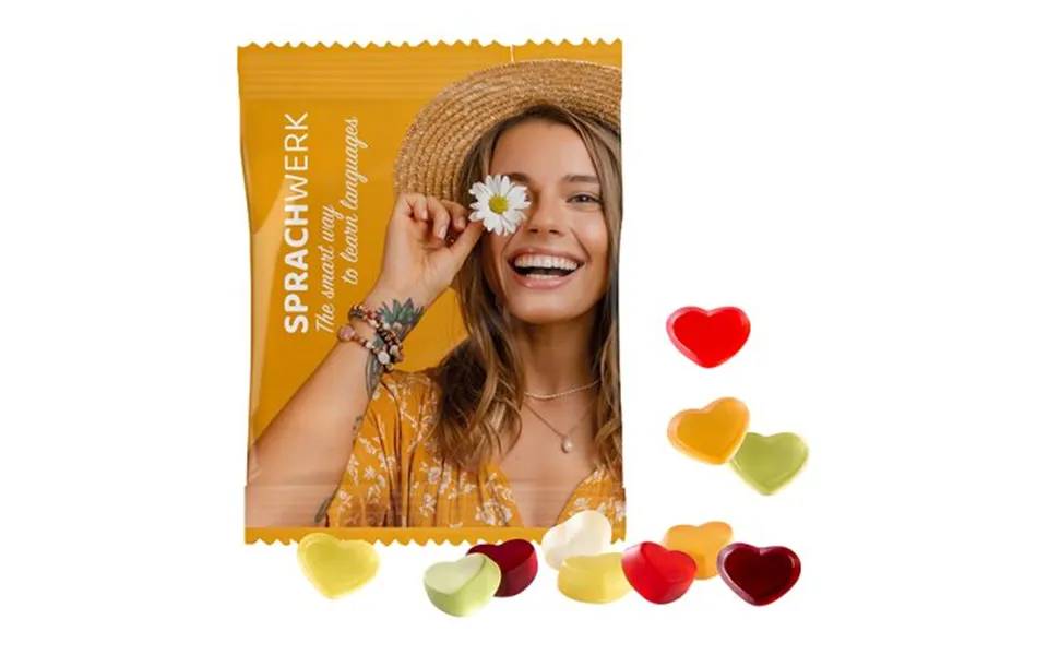 Eco Friendly Merch Vegan Fruit Gum Standard Shapes 20 G In A Conventional Bag Custom Branded Merch With Logo For Bulk Co
