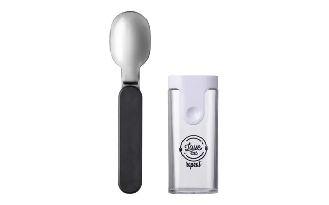 Fast Production Promotional Mepal Ellipse Foldable Spoon Solid Black Custom Branded Merch With Logo For Bulk Corporate G