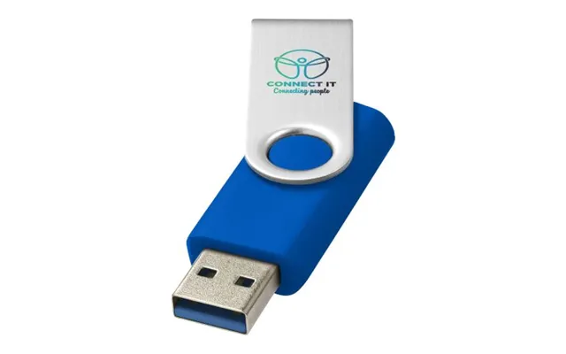 Fast Production Promotional Rotate-basic Usb 3.0 Medium Blue Custom Branded Merch With Logo For Bulk Corporate Gifts