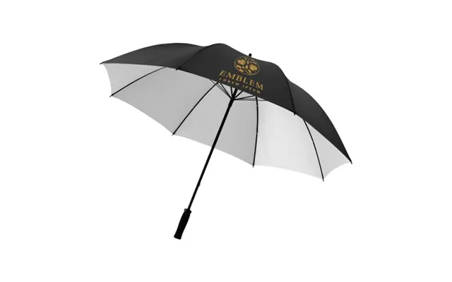 Fast Production Promotional Yfke 30 Golf Umbrella With Eva Handle Solid Black-silver Not Available Custom Branded Merch 