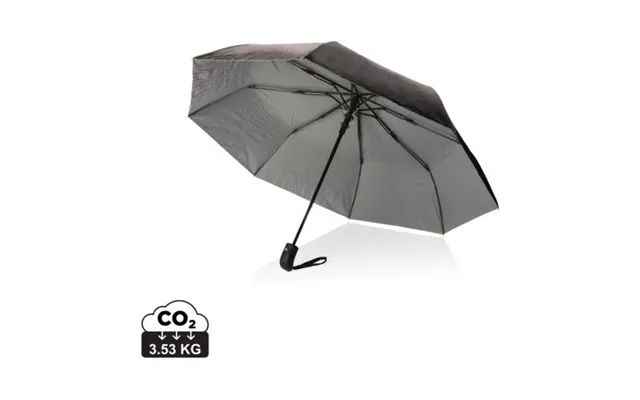 Promotional 21 Impact Aware Rpet 190t Pongee Dual Colour Mini Umbrella Silver Branded With Your Logo