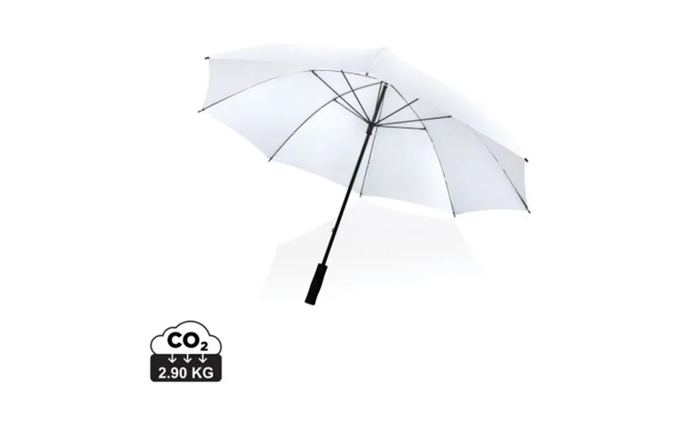 Promotional 30 Impact Aware Rpet 190t Storm Proof Umbrella White Branded With Your Logo