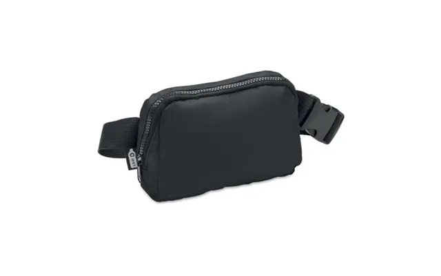Promotional 300d Rpet Polyester Waist Bag Black Branded With Your Logo