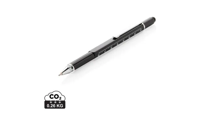Promotional 5-in-1 Aluminium Toolpen Black Custom Branded Merch With Logo For Bulk Corporate Gifts