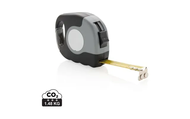 Promotional 5m 19mm Measuring Tape With Carabiner Grey-black Custom Branded Merch With Logo For Bulk Corporate Gifts