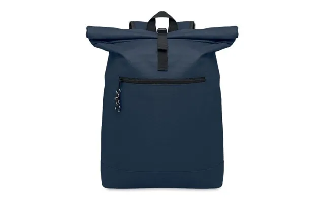Promotional 600dpolyester Rolltop Backpack Blue Branded With Your Logo