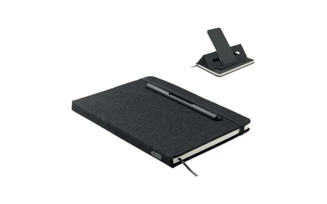 Promotional A5 Notebook With Phone Holder Black Custom Branded Merch With Logo For Bulk Corporate Gifts