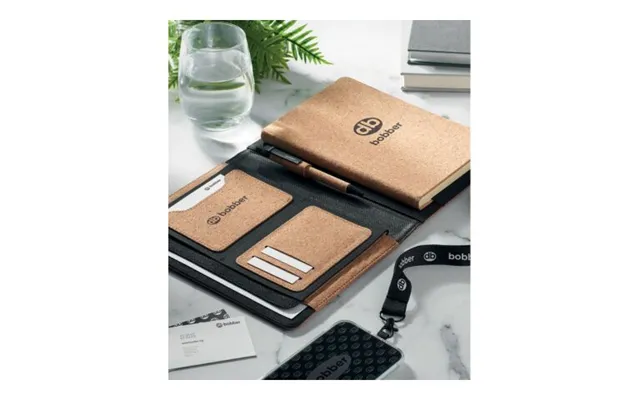 Promotional A5 Portfolio In Cork Beige Branded With Your Logo