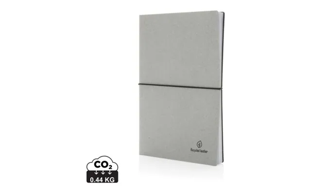 Promotional A5 Recycled Leather Notebook Light Grey Branded With Your Logo