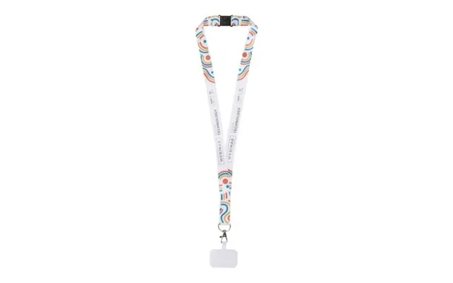 Promotional Addie Sublimation Lanyard With Phone Holder And Safety Breakaway Solid Black-white 15mm Custom Branded Merch