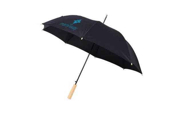 Promotional Alina 23 Auto Open Recycled Pet Umbrella Solid Black Branded With Your Logo product image