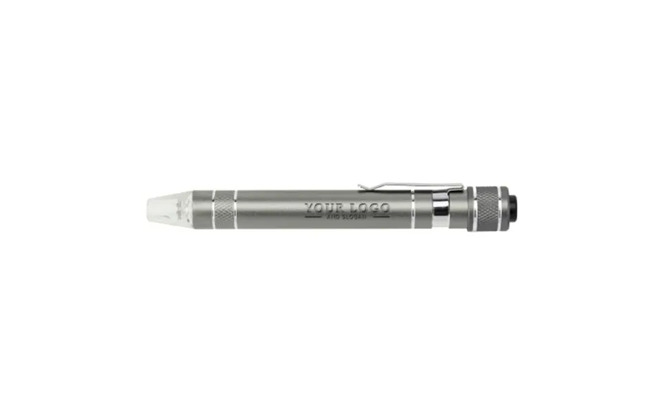 Promotional Aluminium Pocket Screwdriver Paquita Grey Branded With Your Logo