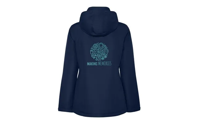 Promotional America Women's Padded Parka Jacket Navy Blue Branded With Your Logo