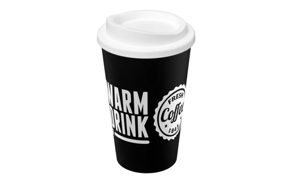 Promotional Americano 350 Ml Insulated Tumbler Solid Black-white Branded With Your Logo