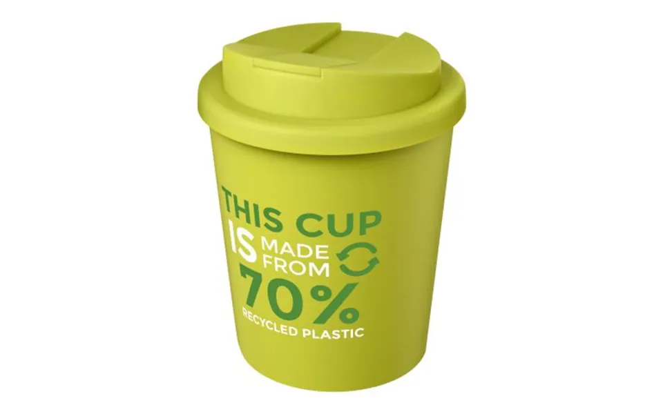 Promotional Americano Espresso Eco 250 Ml Recycled Tumbler With Spill-proof Lid Lime Branded With Your Logo