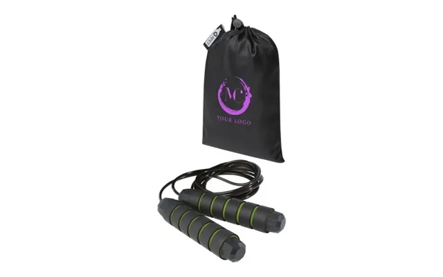 Promotional Austin Soft Skipping Rope In Recycled Pet Pouch Apple Green Branded With Your Logo