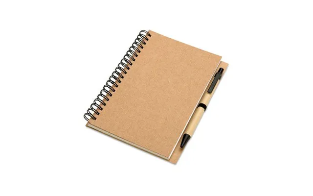 Promotional B6 Recycled Notebook With Pen Beige Branded With Your Logo