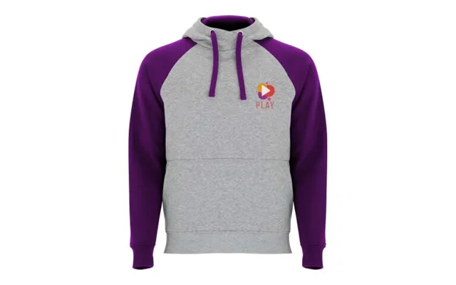 Promotional Badet Unisex Two-tone Hoodie Heather Grey-purple Branded With Your Logo
