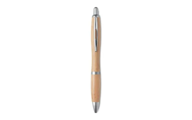 Promotional Ball Pen In Abs And Bamboo Matt Silver Branded With Your Logo
