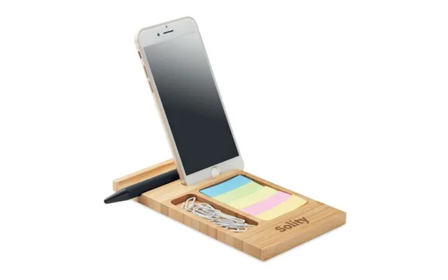 Promotional Bamboo Desk Phone Stand Wood Custom Branded Merch With Logo For Bulk Corporate Gifts product image