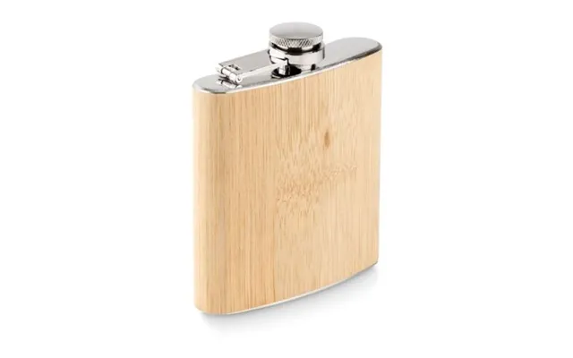 Promotional Bamboo Slim Hip Flask 175ml Beige Branded With Your Logo