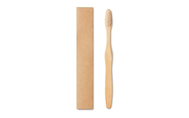 Promotional Bamboo Toothbrush In Kraft Box White Branded With Your Logo