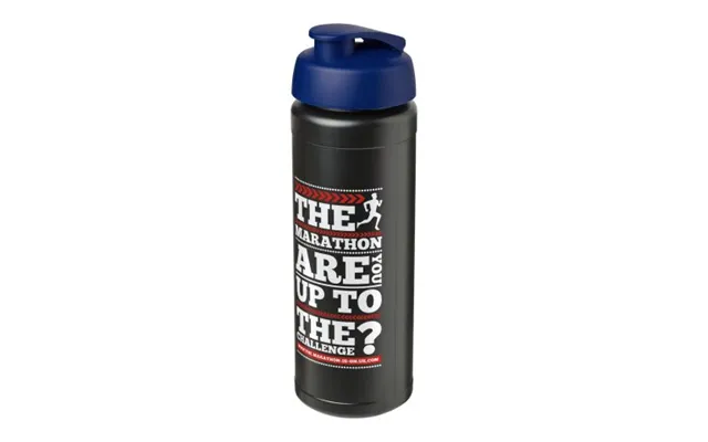 Promotional Baseline Plus Grip 750 Ml Flip Lid Sport Bottle Solid Black-blue Custom Branded Merch With Logo For Bulk Cor