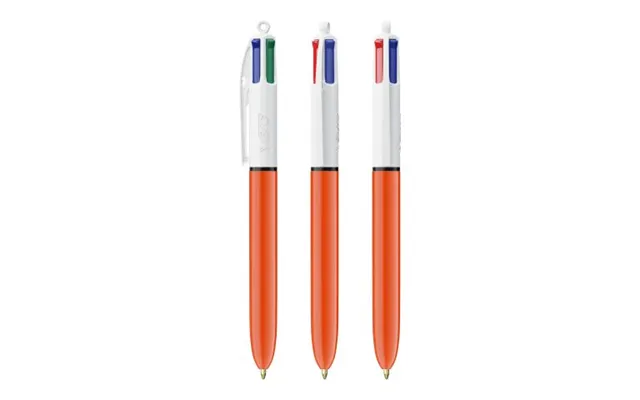 Promotional Bic 4 Colours Fine White-orange Custom Branded Merch With Logo For Bulk Corporate Gifts