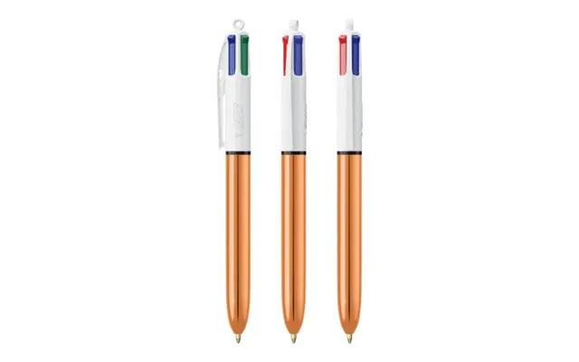Promotional Bic 4 Colours Shine Pen White-white Rose Gold 2 Branded With Your Logo