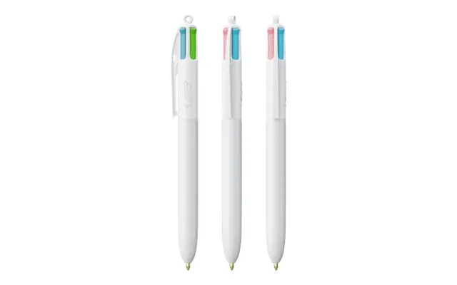 Promotional Bic 4-colour Fashion Pen White Custom Branded Merch With Logo For Bulk Corporate Gifts